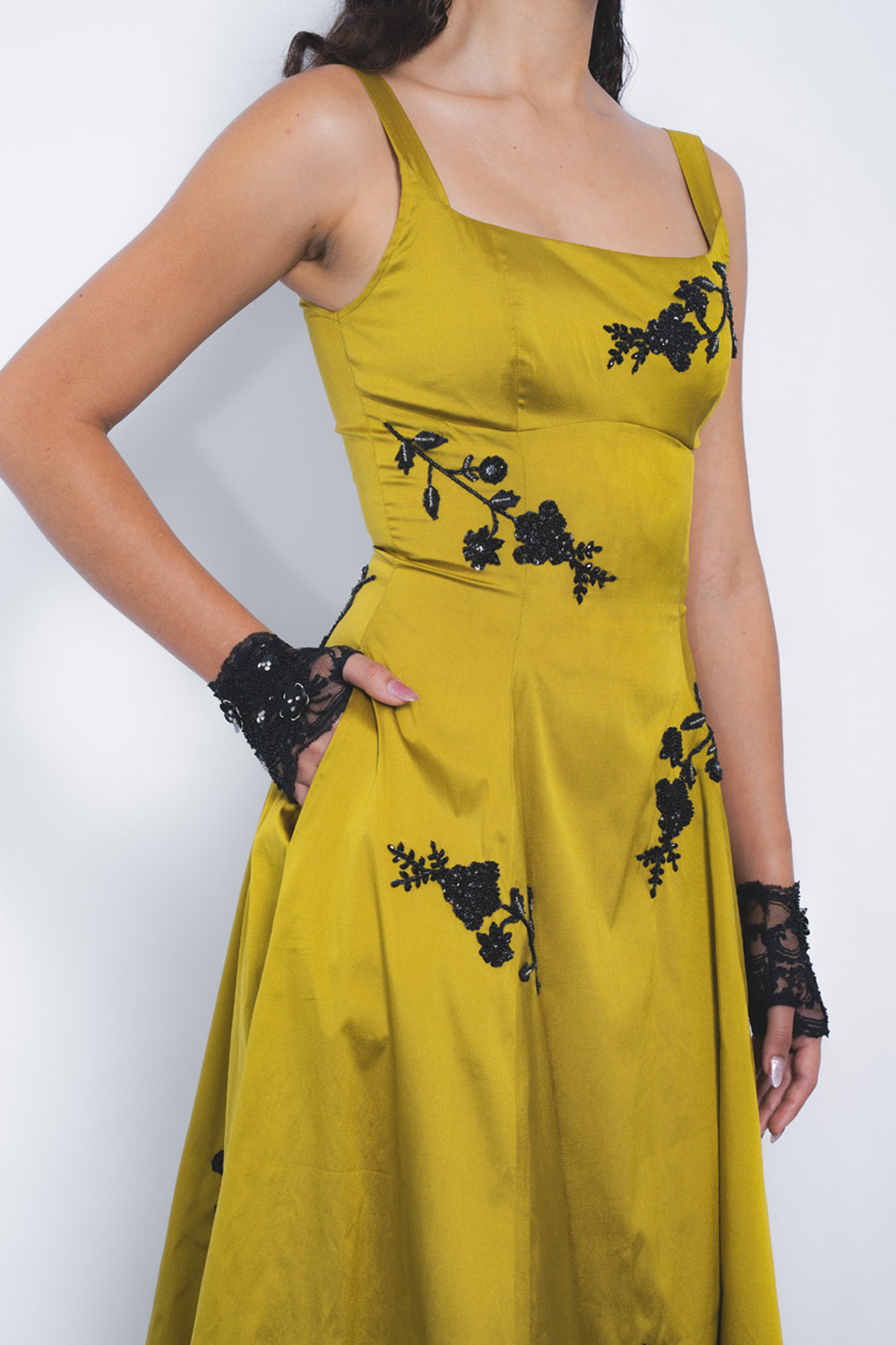 Kaika Embroidered Strap Dress