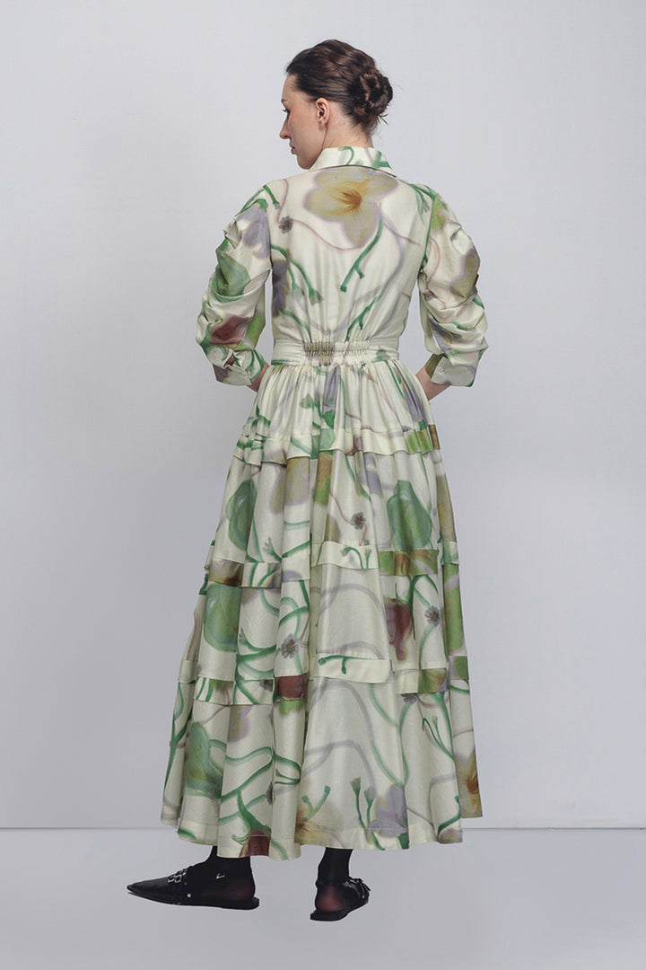Paron Print Pleated Dress