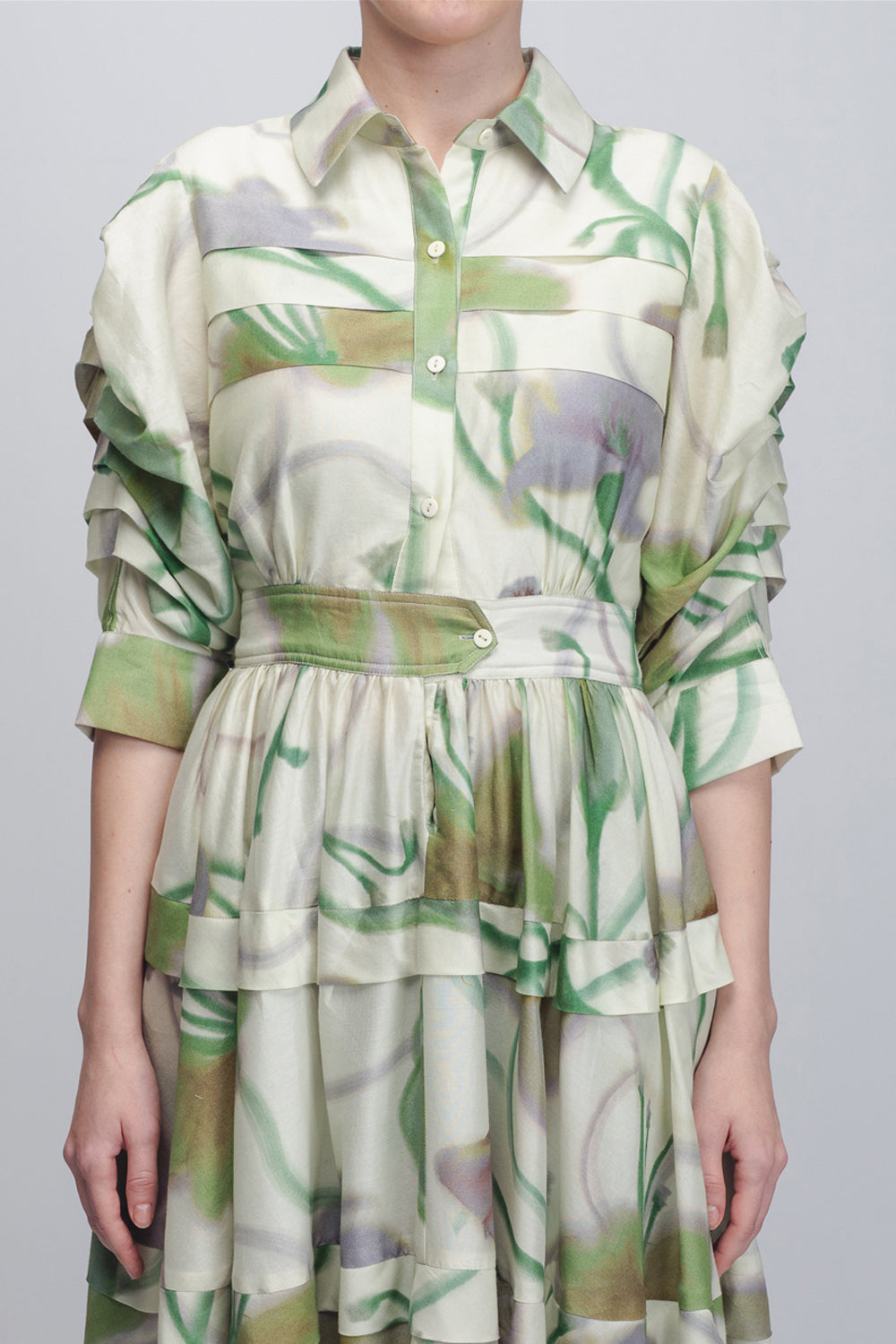 Paron Print Pleated Dress