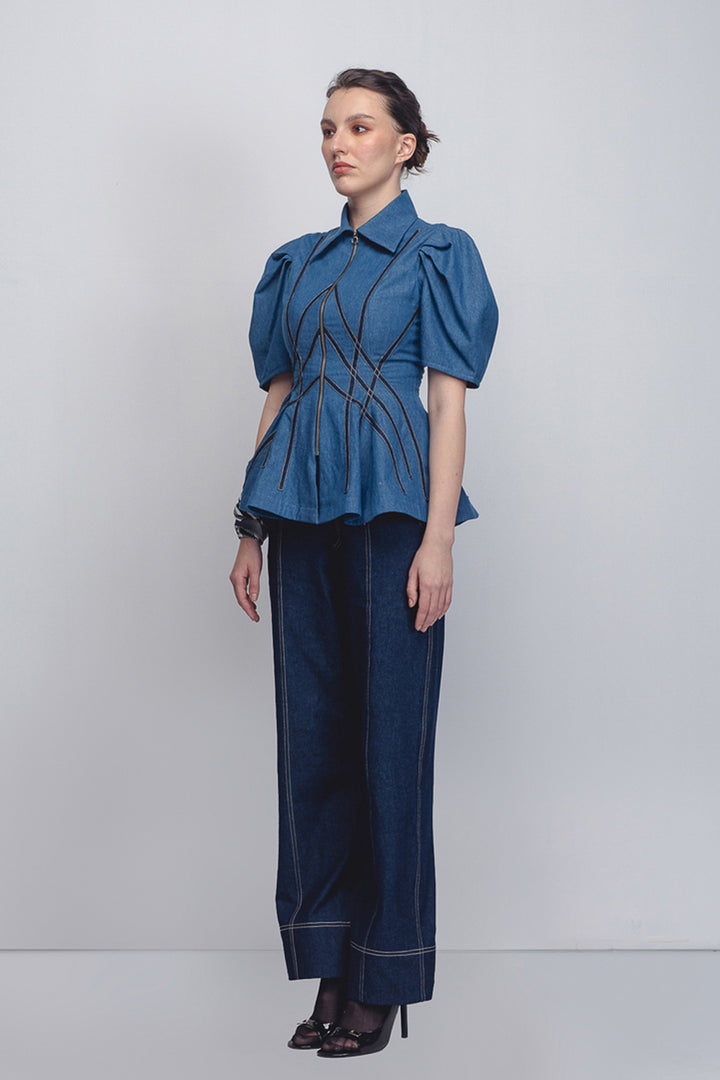 Spirale Denim Top
