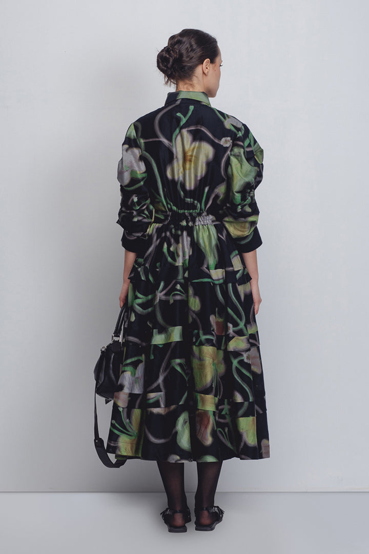 Paron Print Pleated Dress