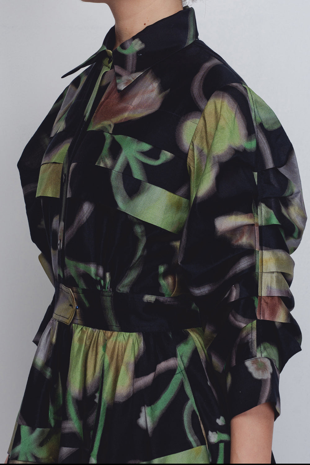 Paron Print Pleated Dress