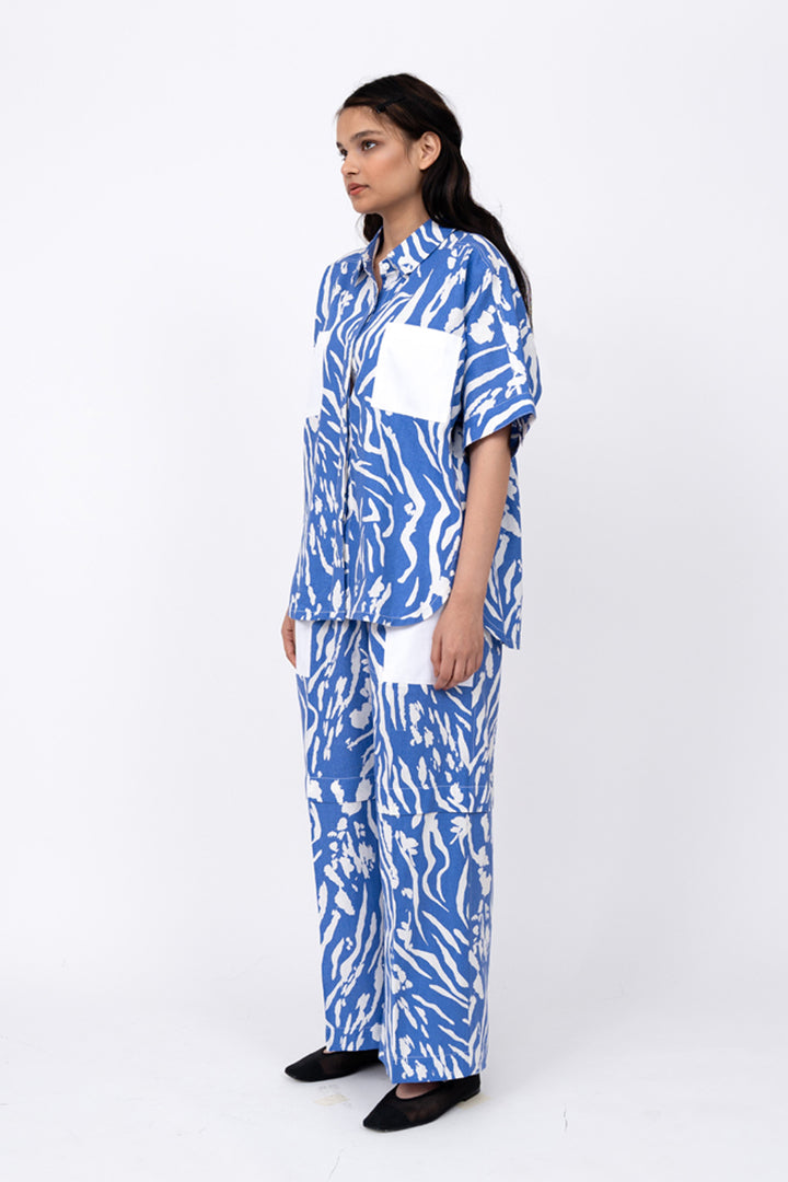 Blue Wave Pleated Day Pant