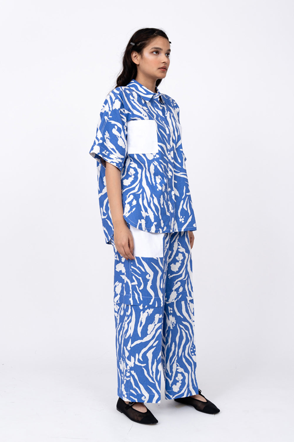 Blue Wave Pleated Day Pant