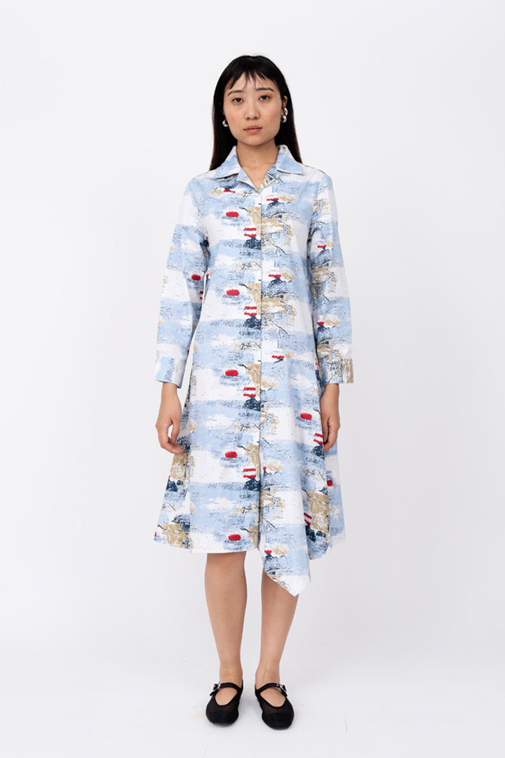 Abstract Canvas Slide Shirt Dress