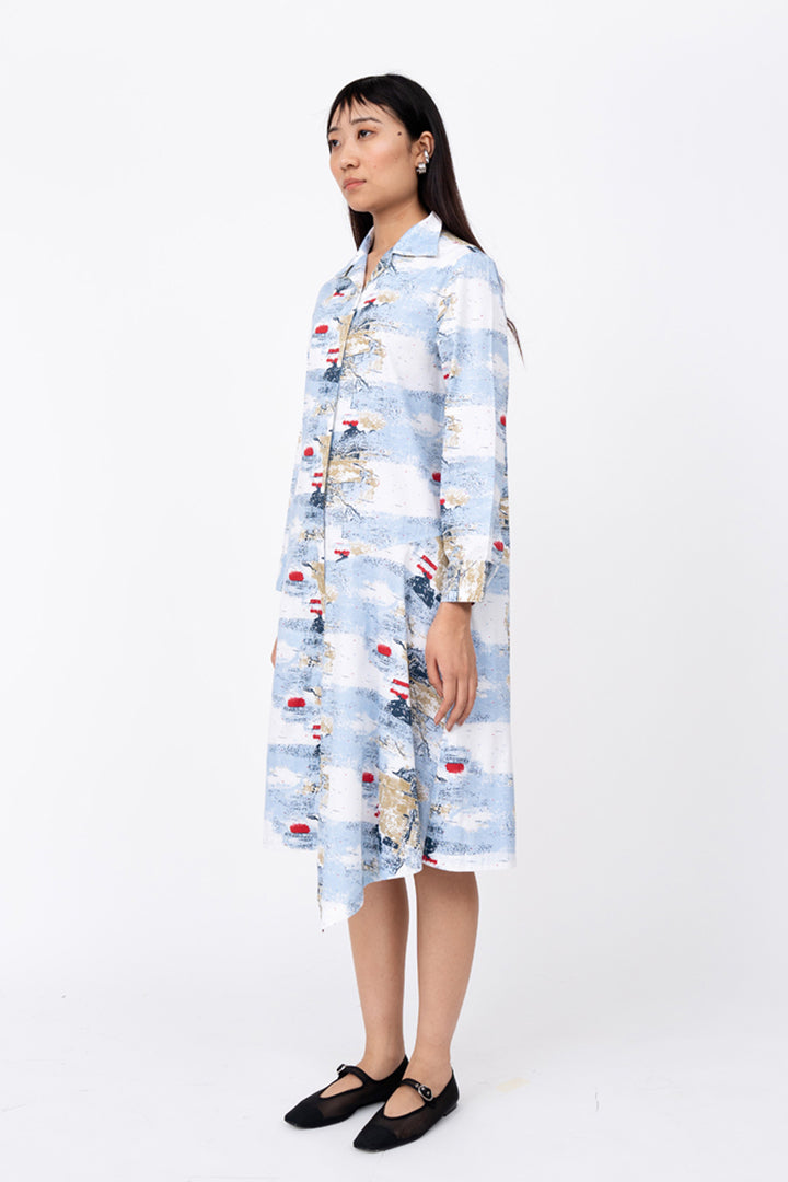 Abstract Canvas Slide Shirt Dress