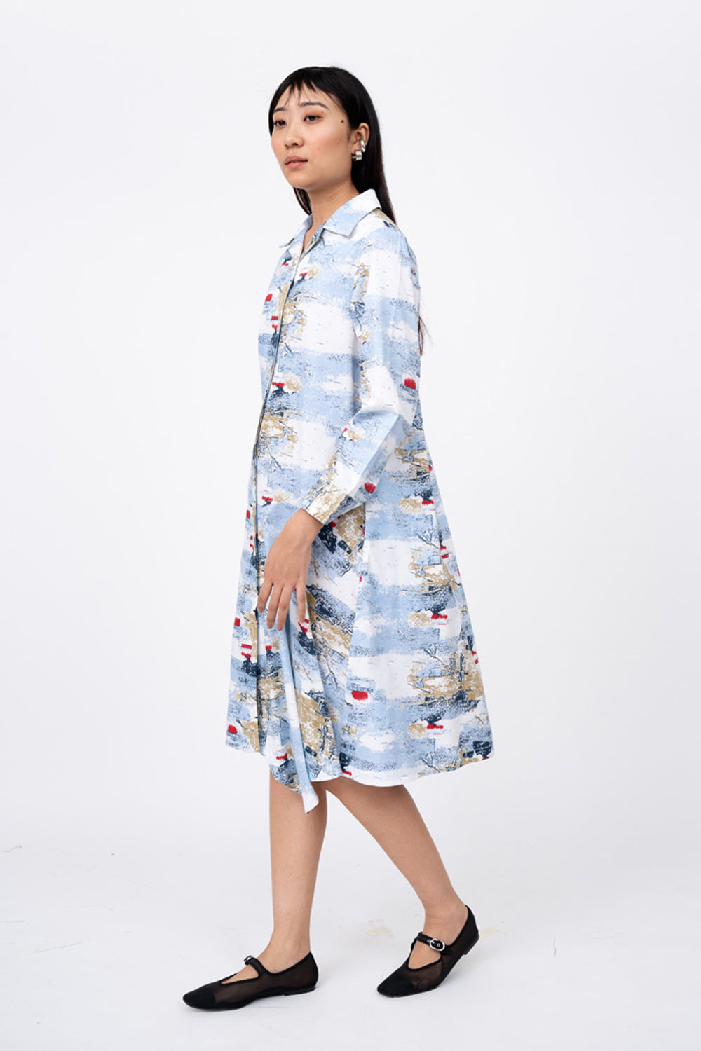 Abstract Canvas Slide Shirt Dress