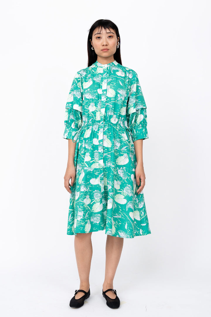 Fisherman Print Draw String Dress