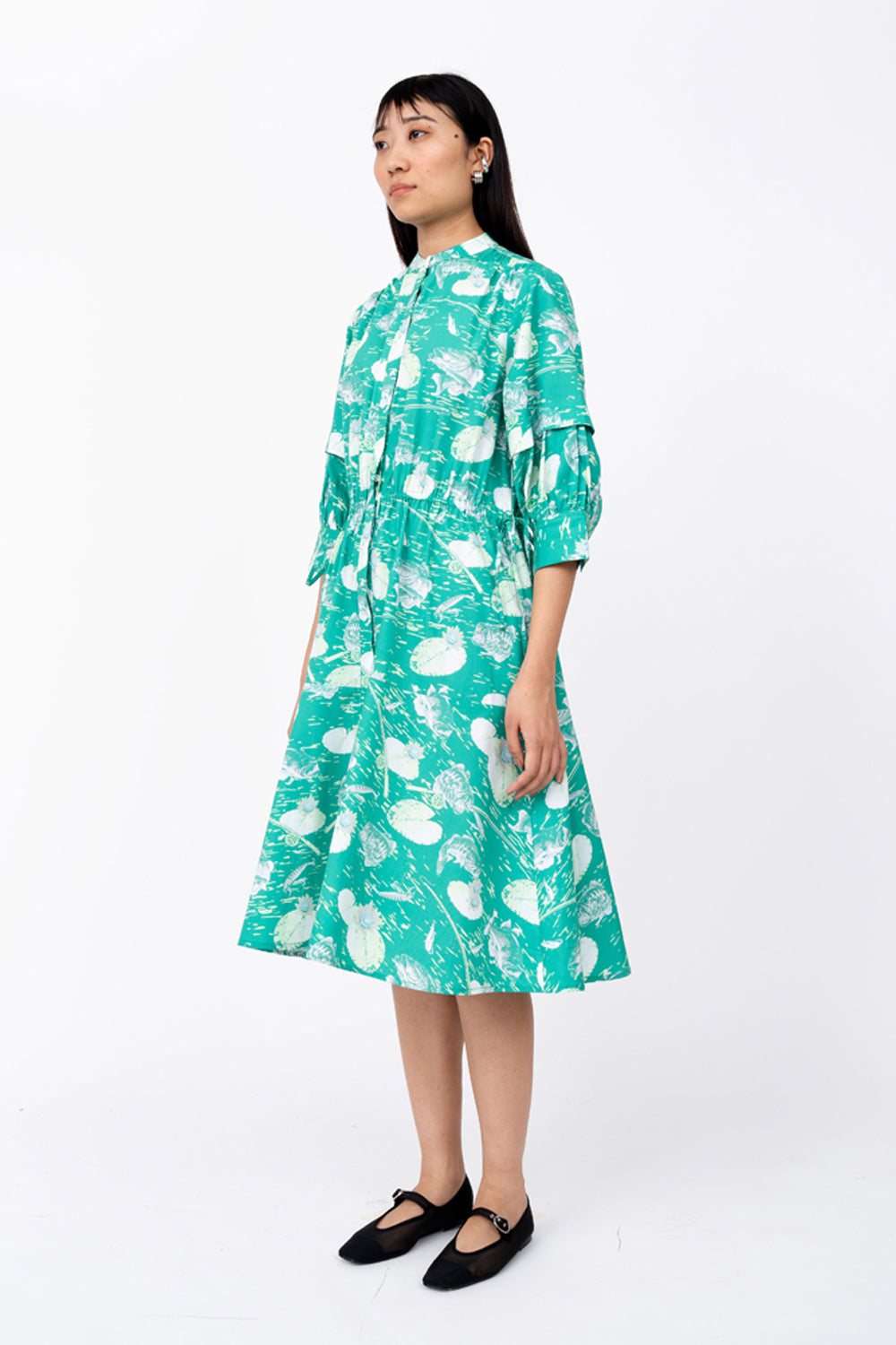 Fisherman Print Draw String Dress