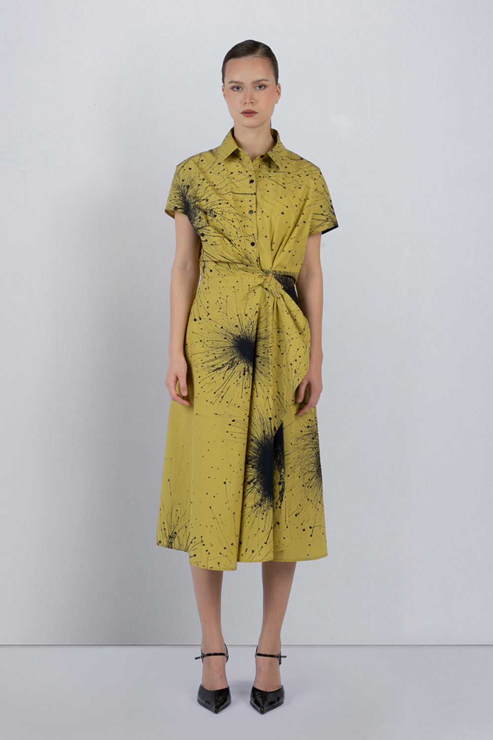 Wrap Dress in Splatter Print