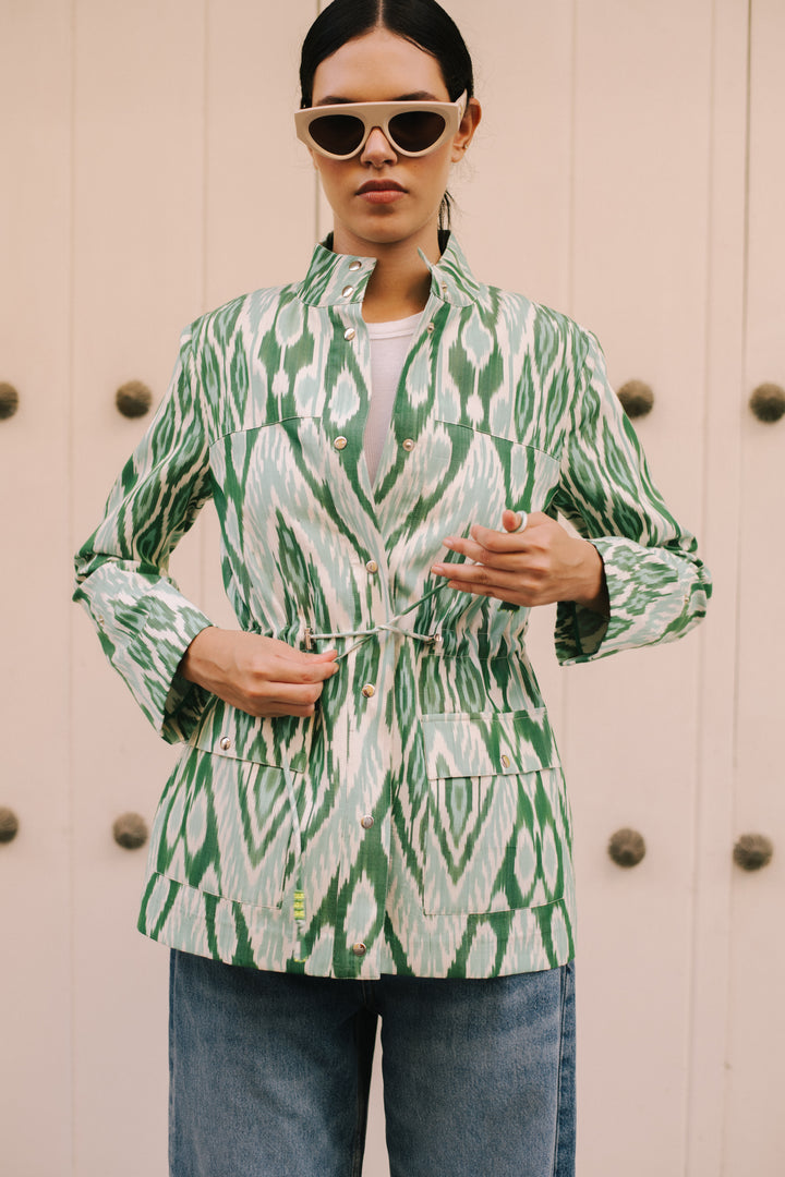 Green Silk Ikat Jacket