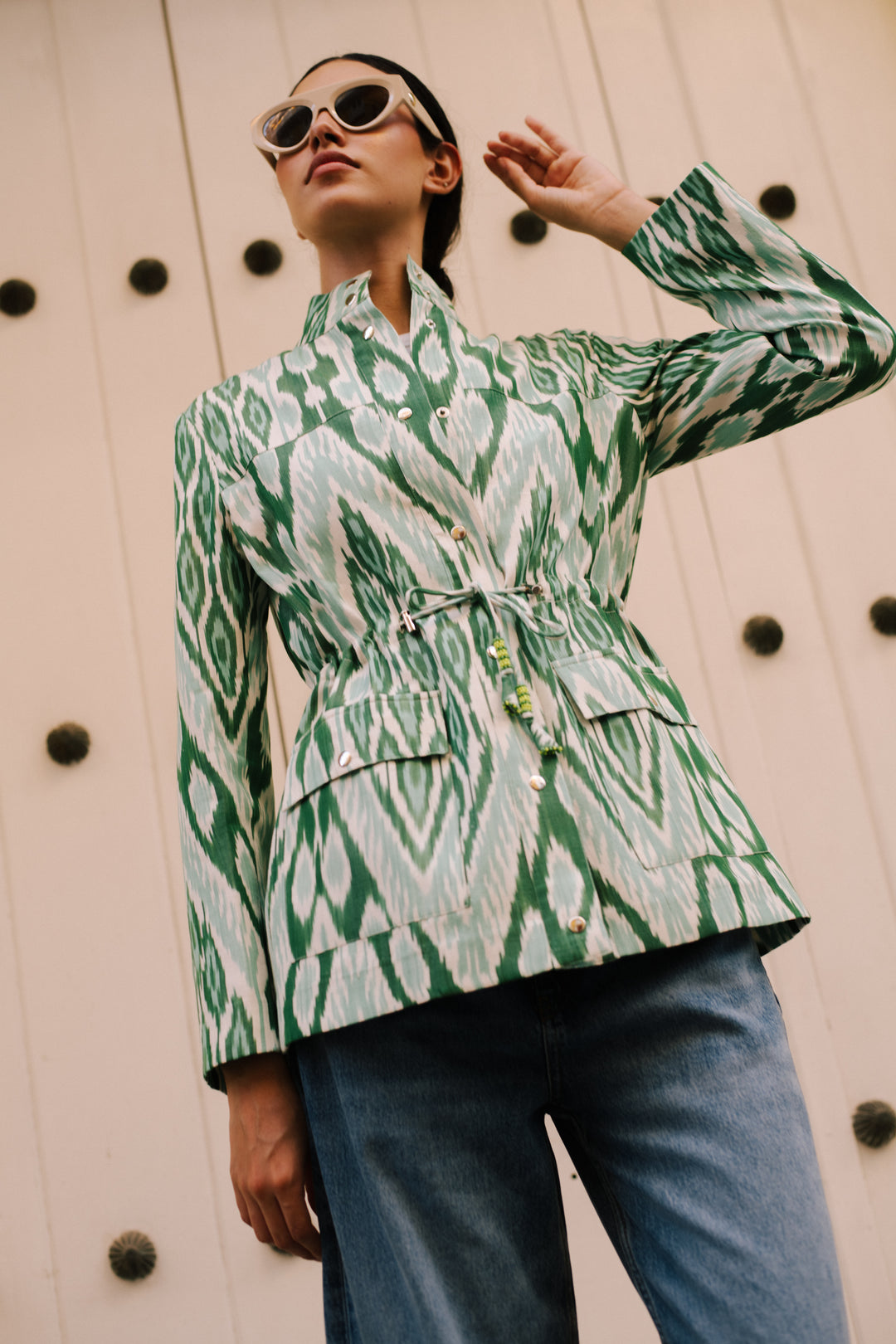 Green Silk Ikat Jacket