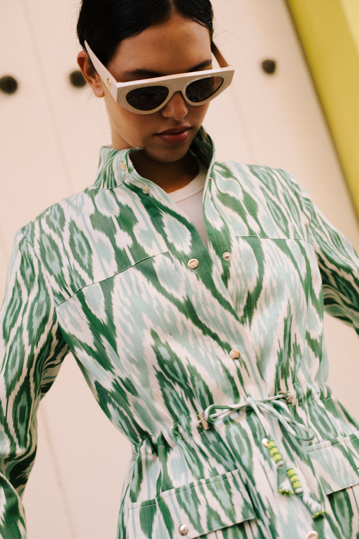 Green Silk Ikat Jacket