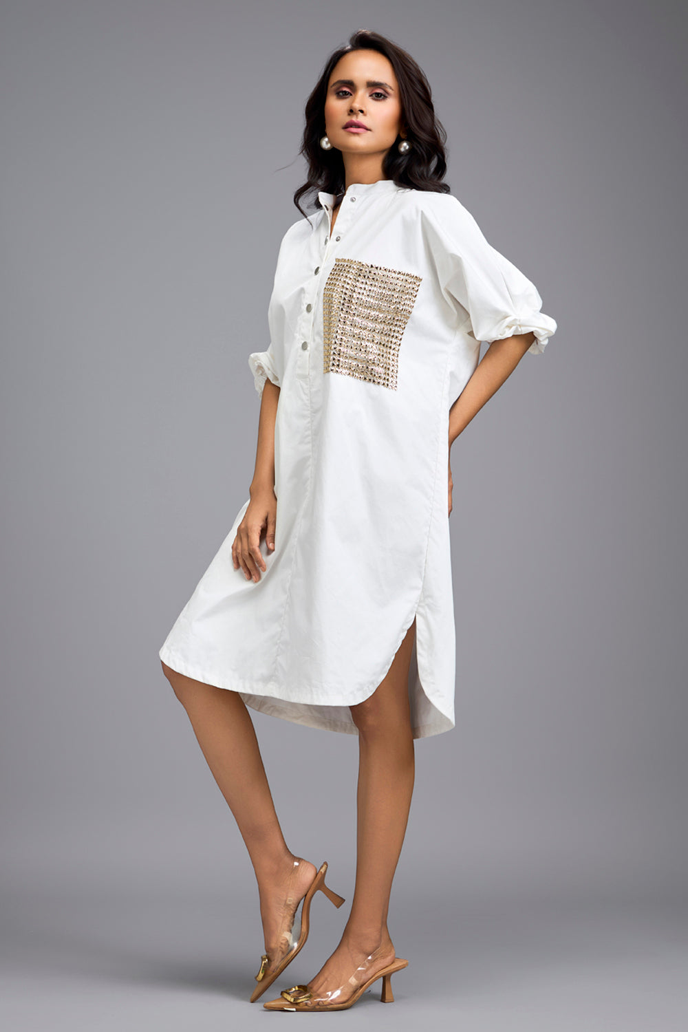 White Oversized Shirt Dress
