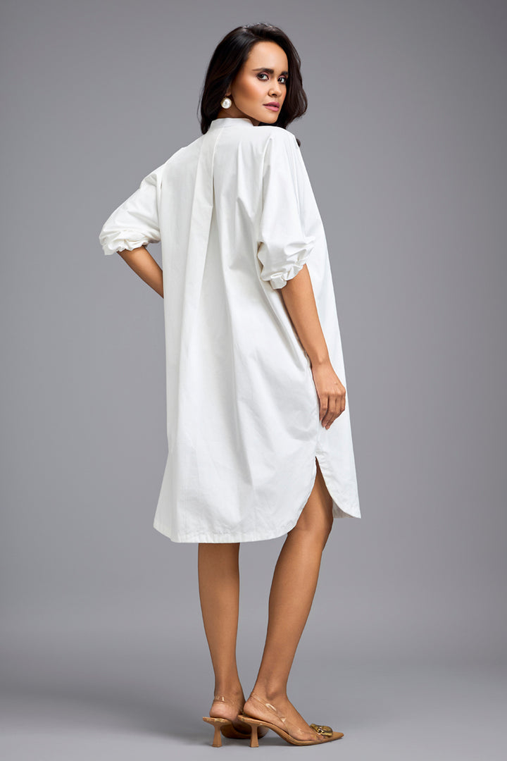 White Oversized Shirt Dress