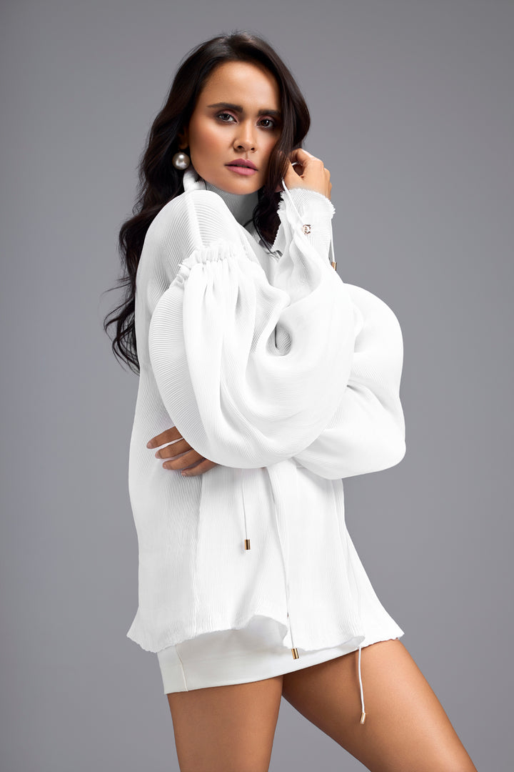White Pleated Top
