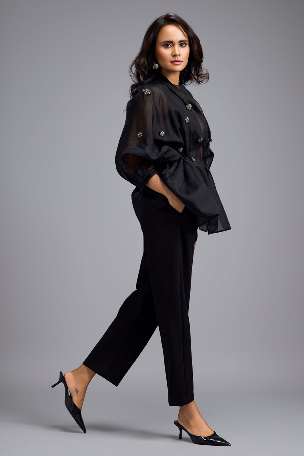 Black Embellished Co-ord Set