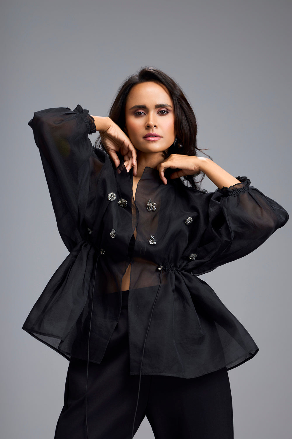 Black Embellished Co-ord Set