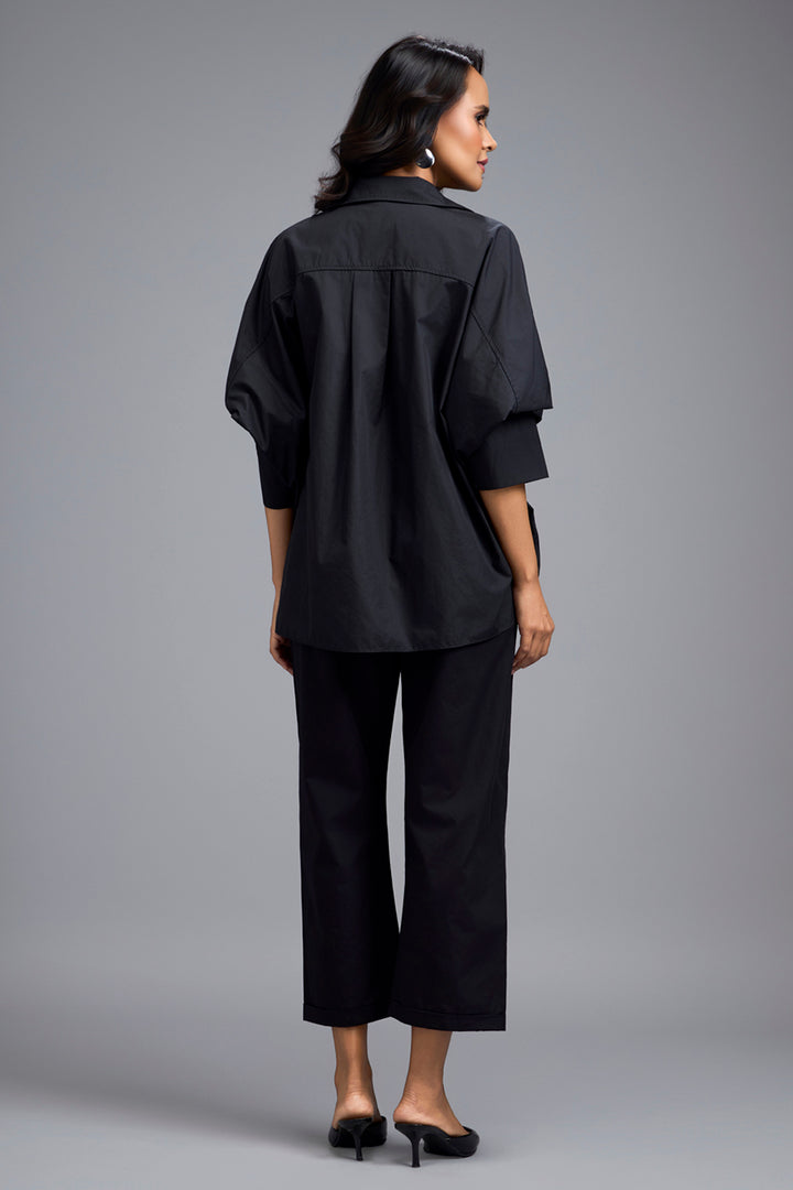 Black Button Down Shirt & Pants Set