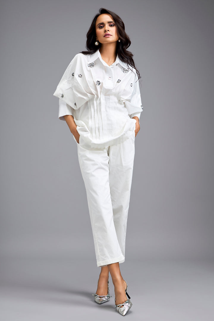 White Button Down Shirt & Pants Set