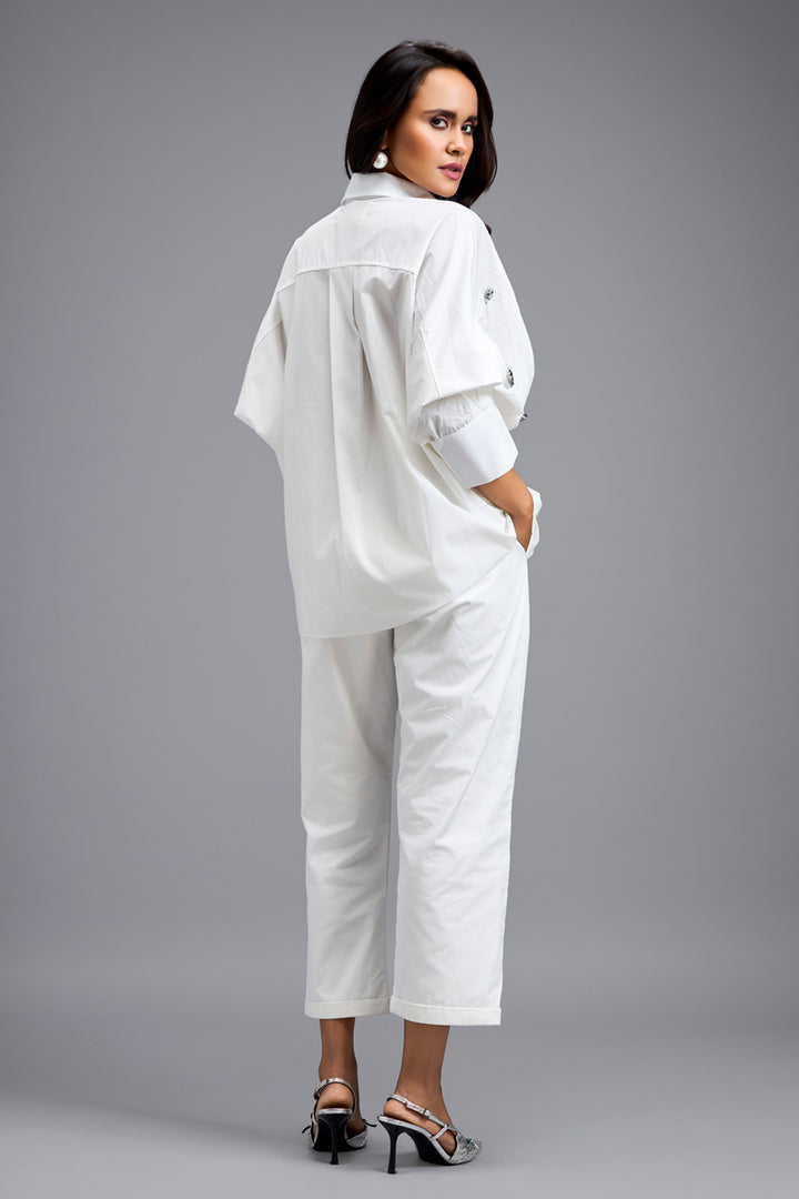 White Button Down Shirt & Pants Set