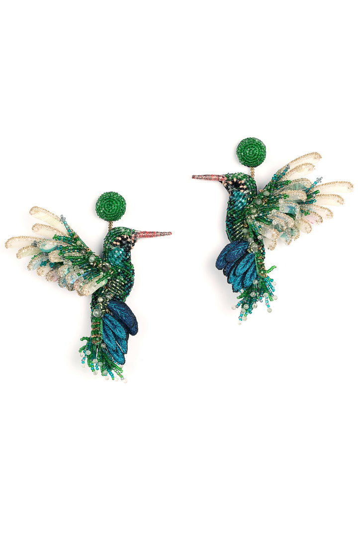 Hummingbird Emerald Earring