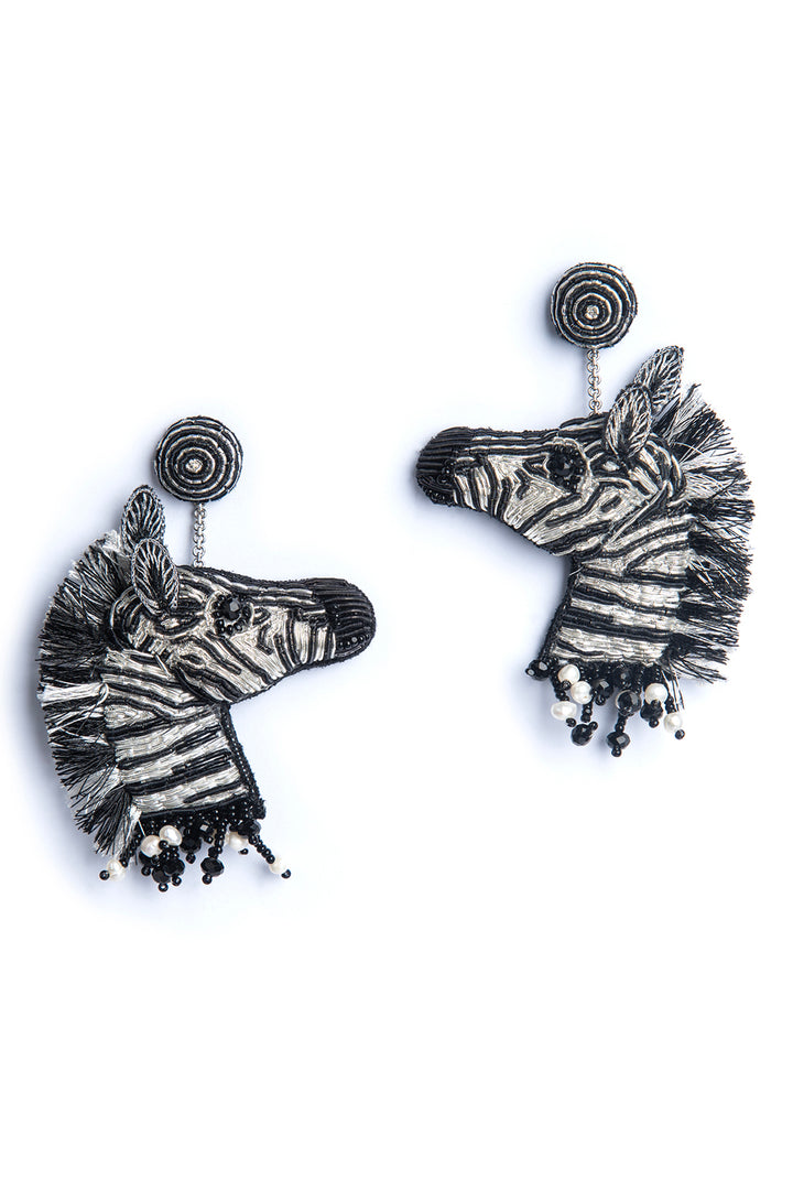 Zebra Black Earring