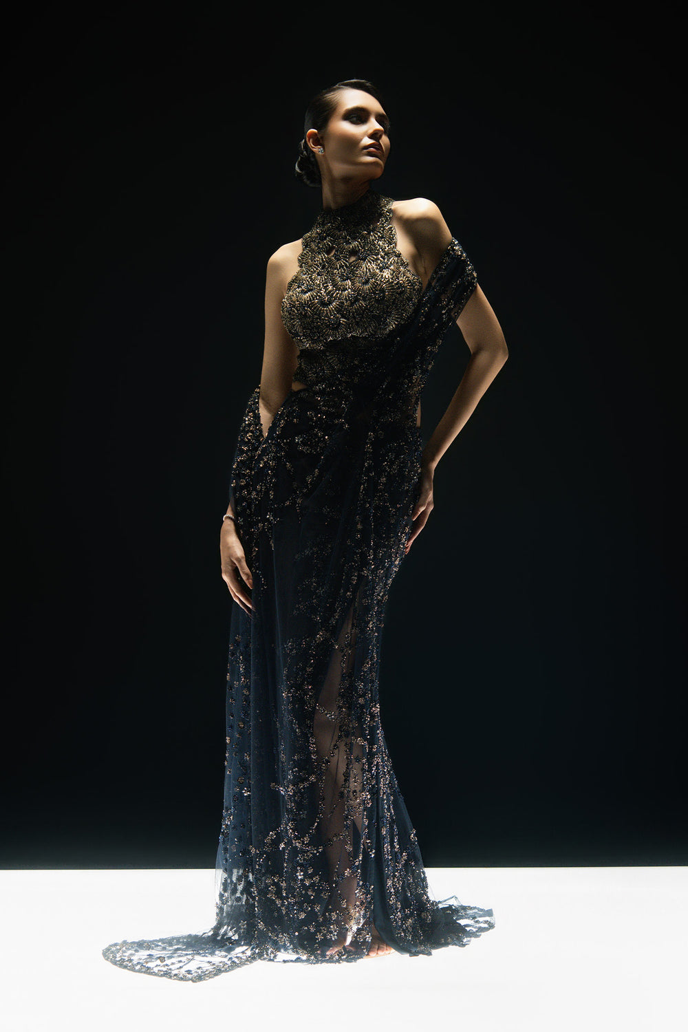 Midnight Ivy Sari