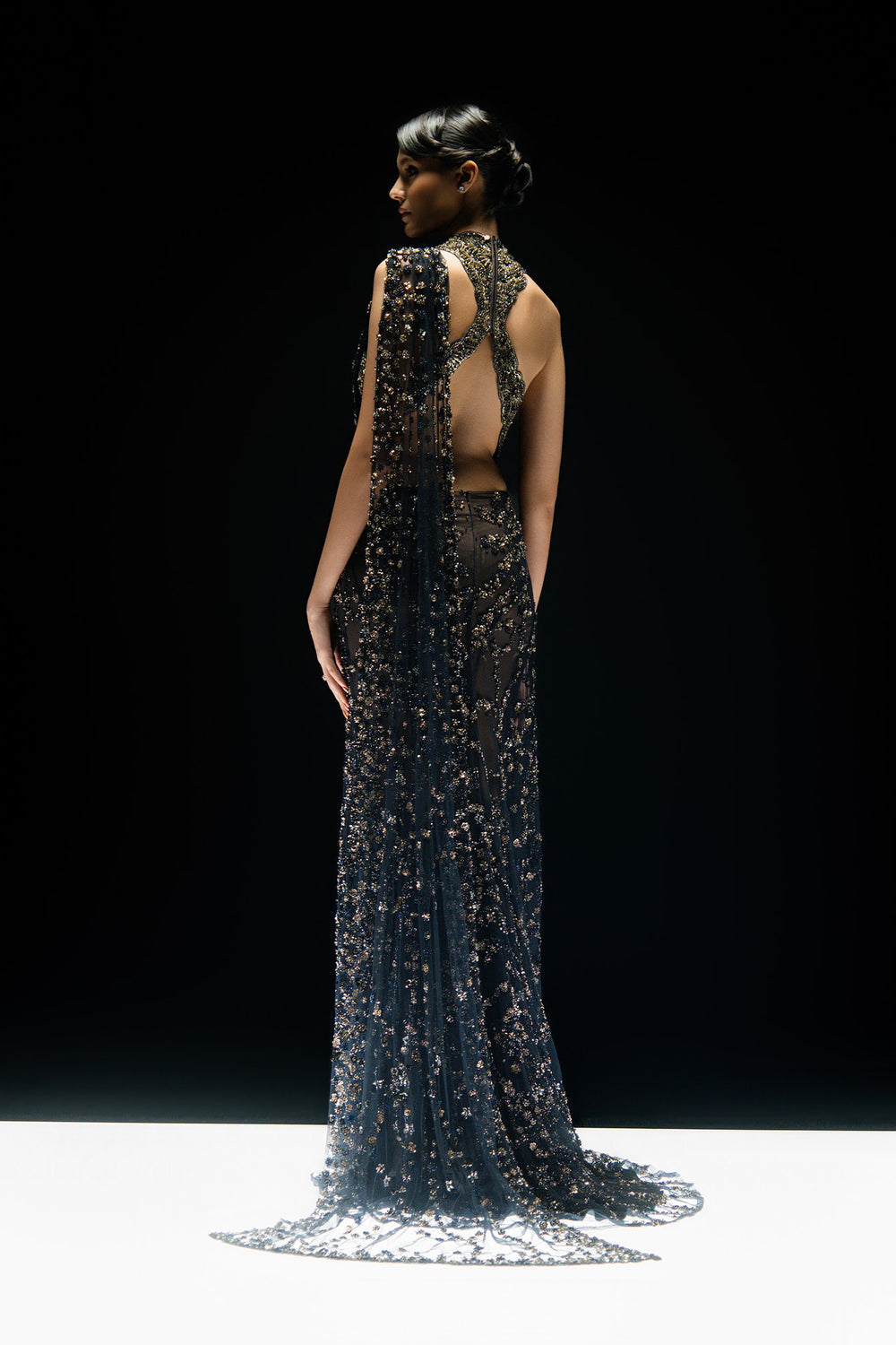 Midnight Ivy Sari