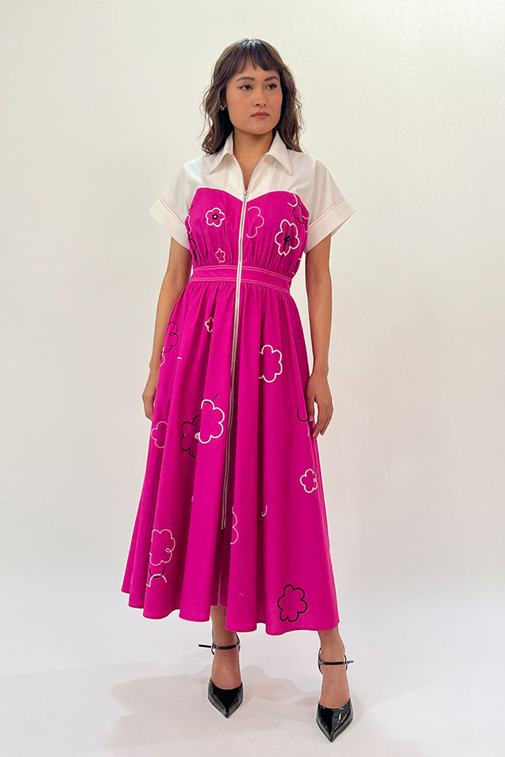 Ditsy Cup Zip Dress