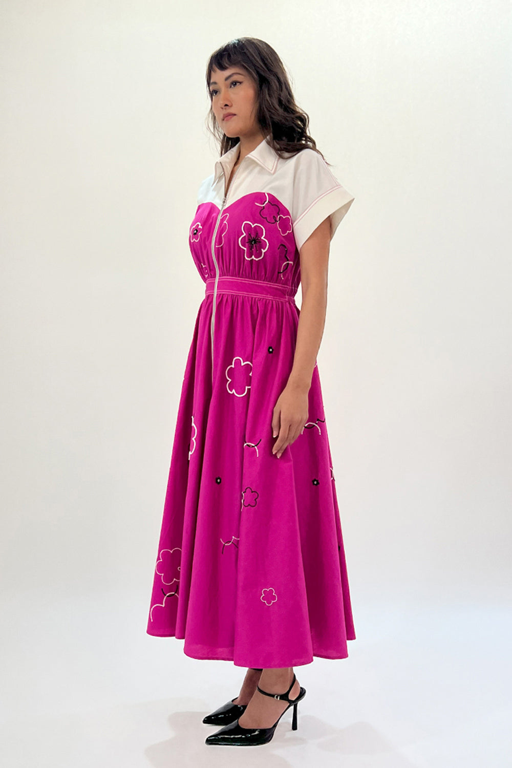 Ditsy Cup Zip Dress