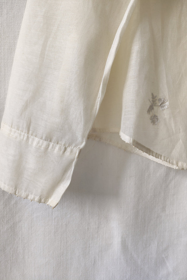 Hand Embroidered Sheer Chanderi Shirt