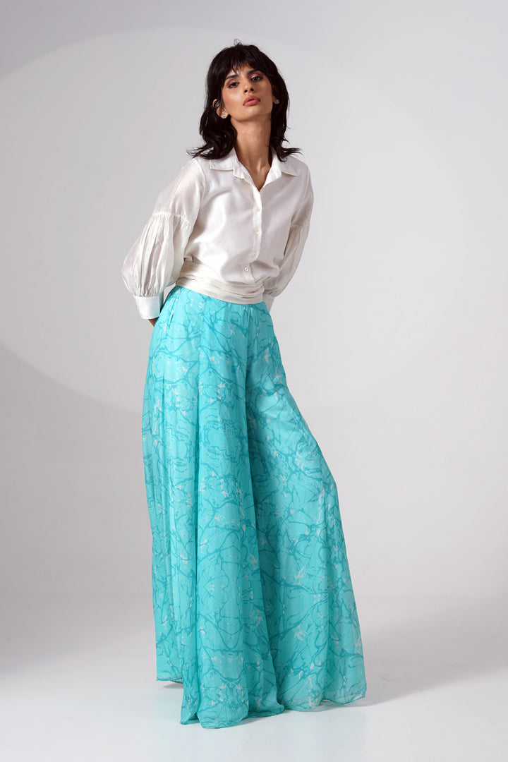 Melanie Shirt Gathered Belt Divided Skirt