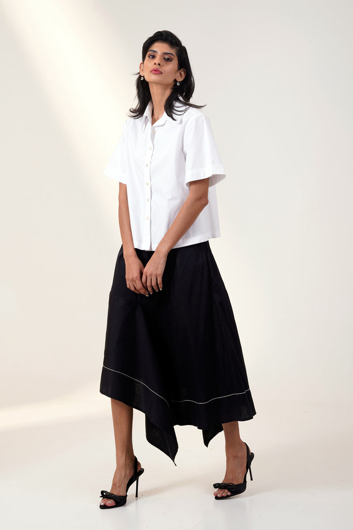 Spade Shirt With Trapeze Skirt