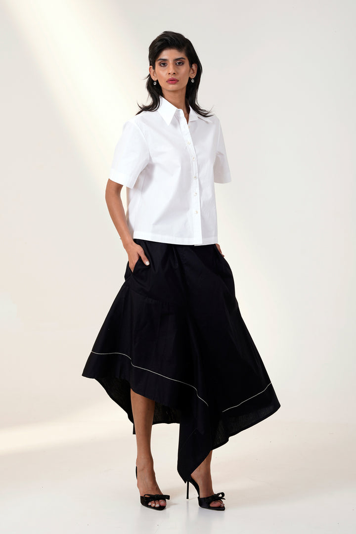 Spade Shirt With Trapeze Skirt