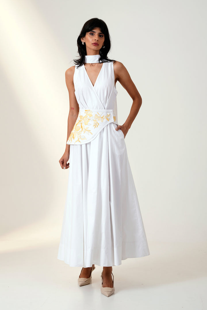 Dona Lava Long Dress With Corset Belt