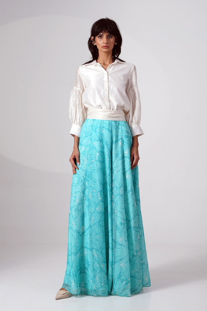 Melanie Shirt Gathered Belt Divided Skirt