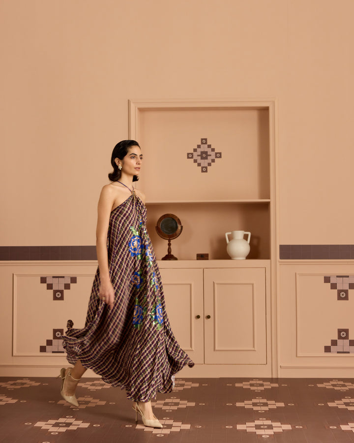 Blue Haulter Dress
