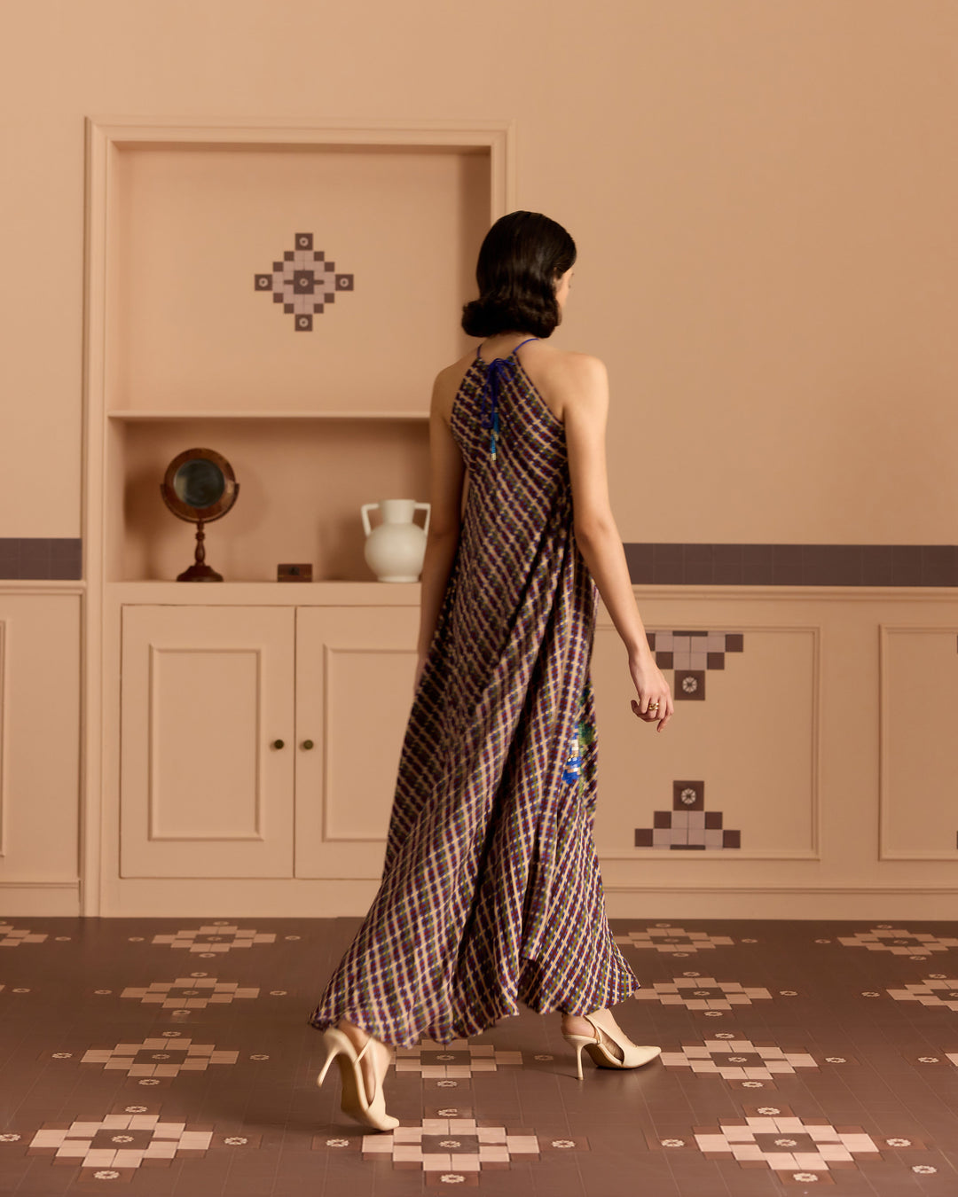 Blue Haulter Dress