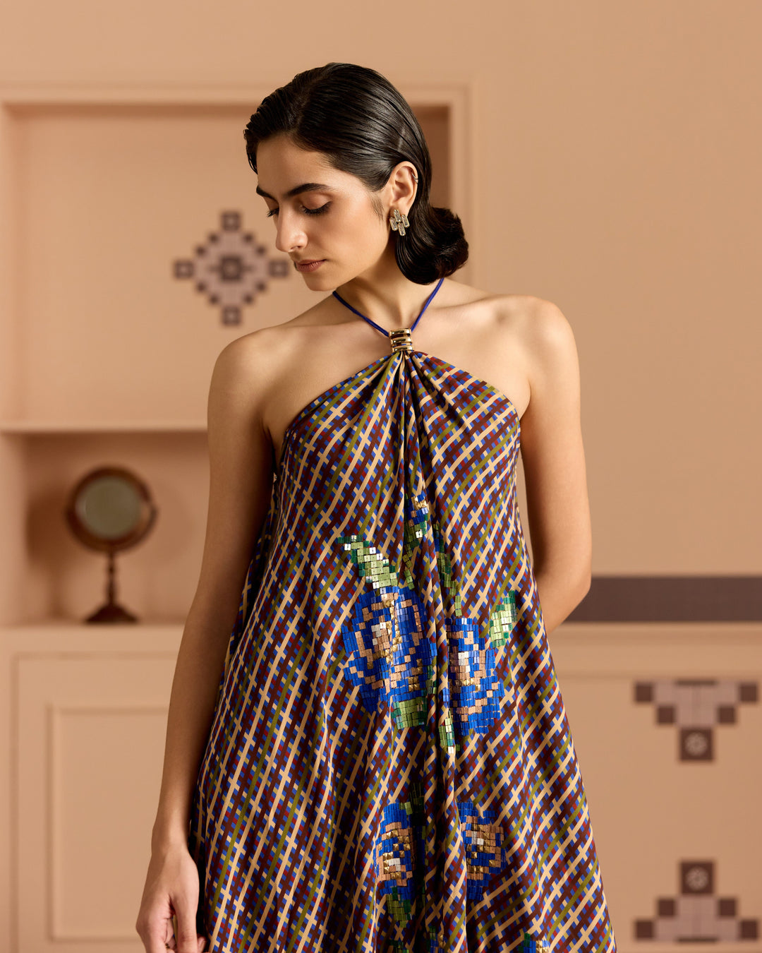 Blue Haulter Dress