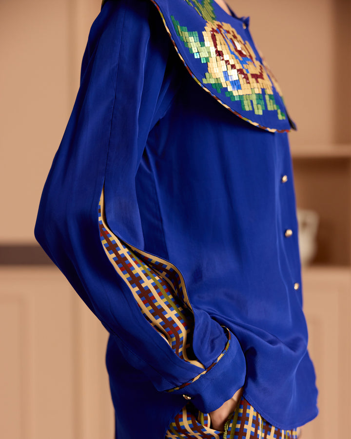 Blue Peter Pan Collar Shirt