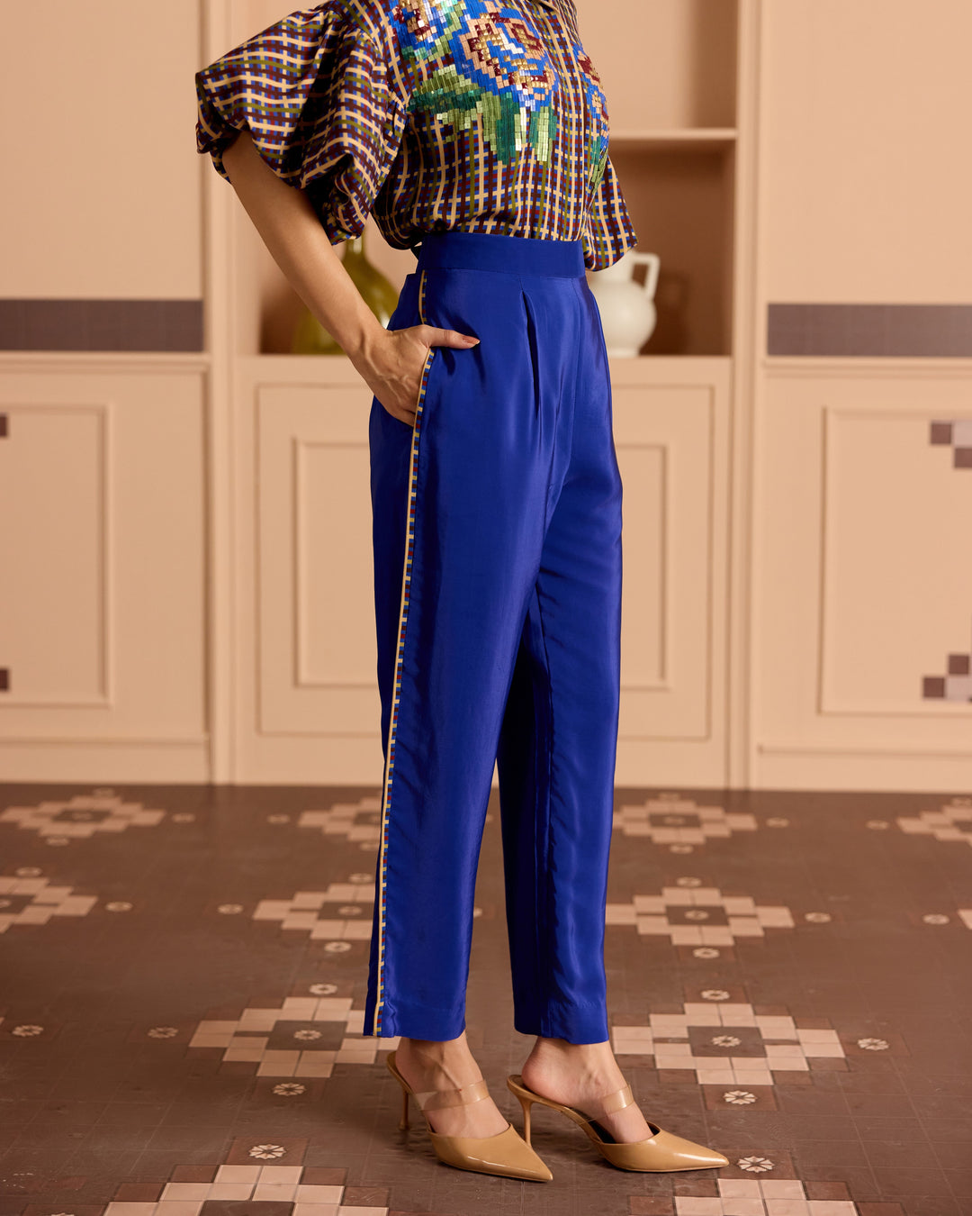 Solid Blue Pants