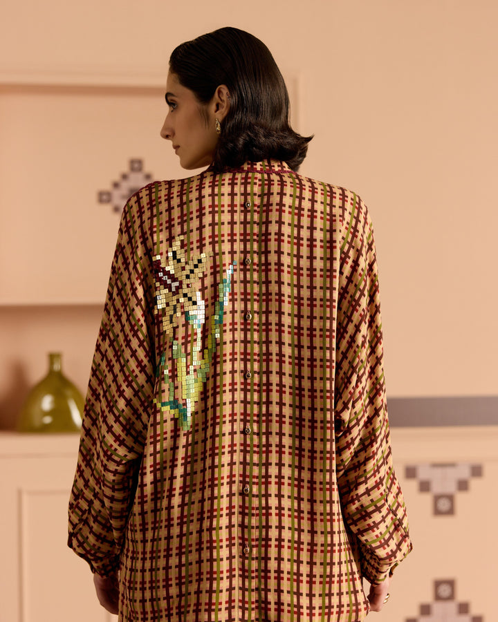 Burgandy Kimono Shirt