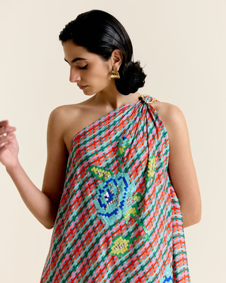 Mint One Shoulder Dress