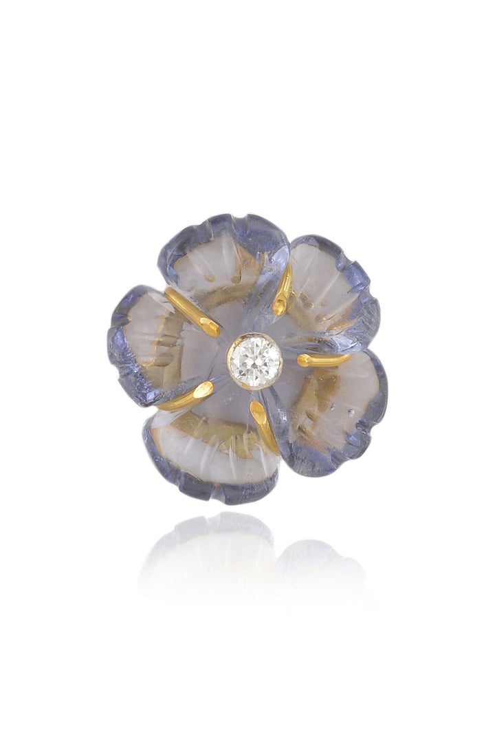 Mini Grey Floral Studs