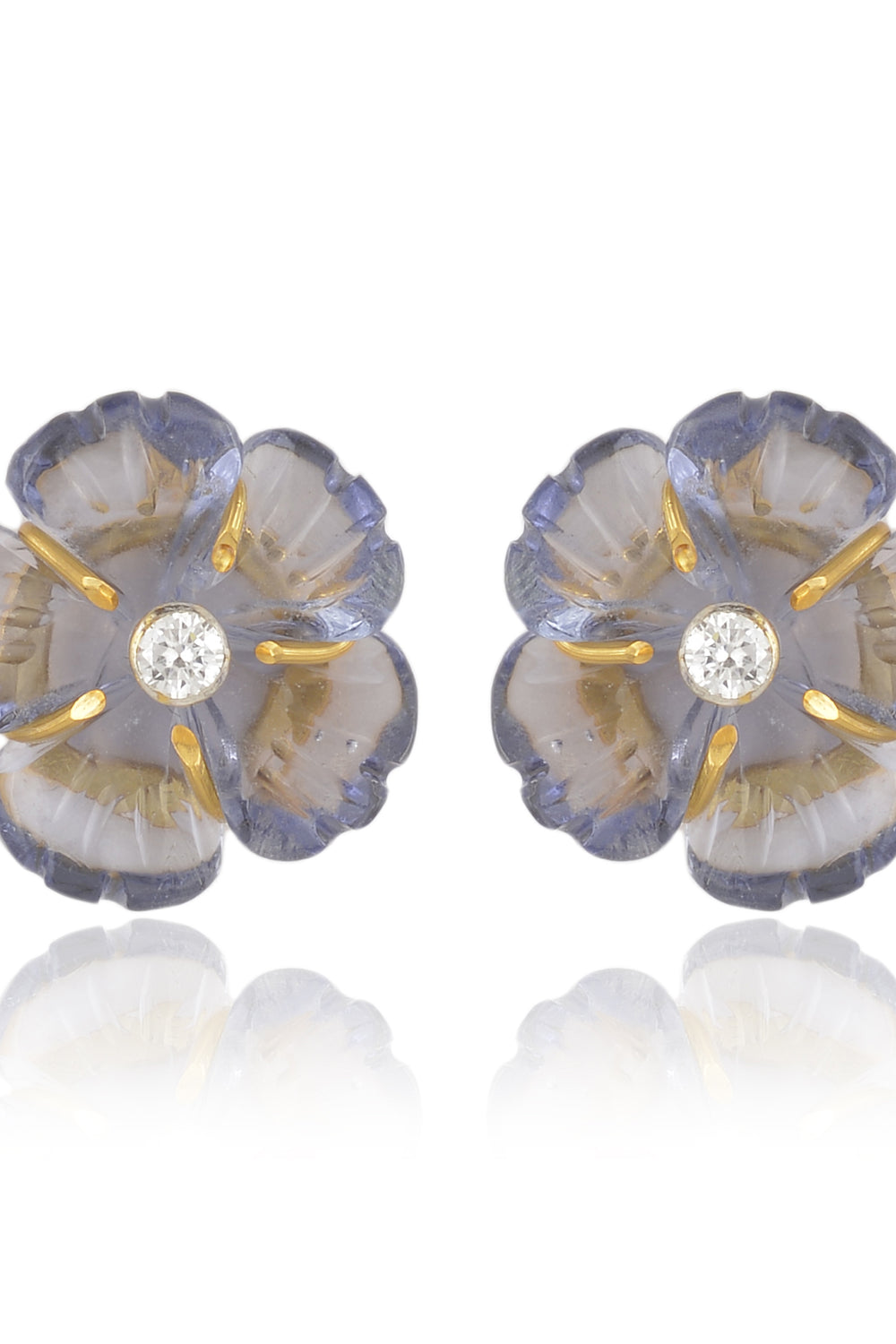 Mini Grey Floral Studs