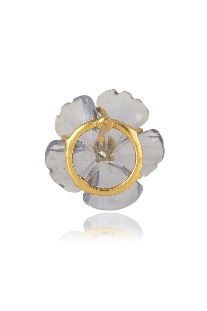 Mini Grey Floral Studs