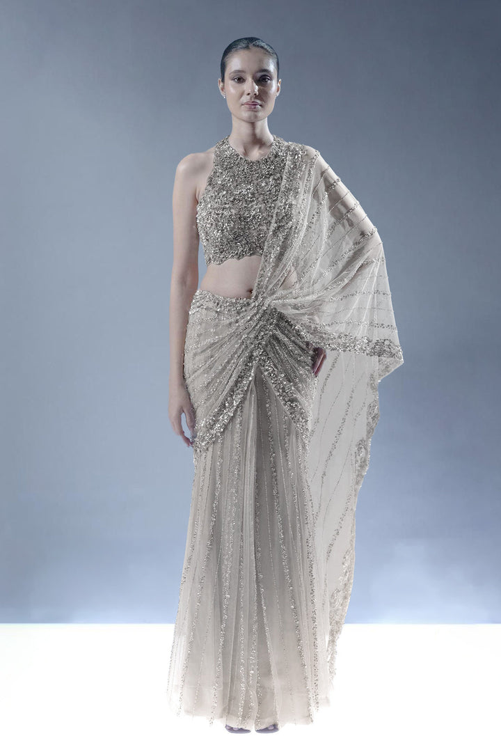 Ocean Gleam Saree