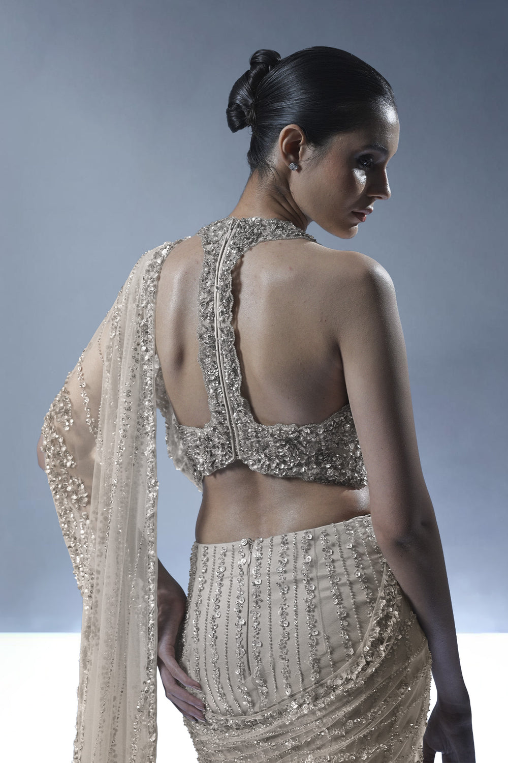 Ocean Gleam Saree