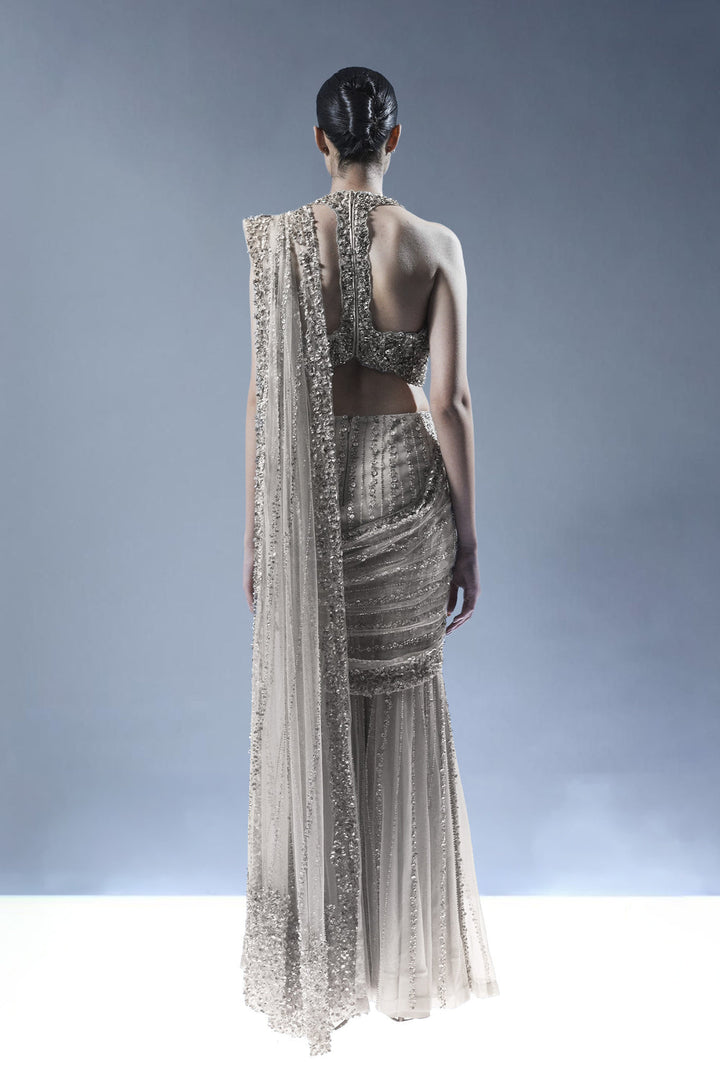 Ocean Gleam Saree